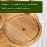 Round Tabletop Flower Stand Balcony Storage Shelf Display Rack Indoor Outdoor - Rear View
