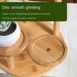 Round Tabletop Flower Stand Balcony Storage Shelf Display Rack Indoor Outdoor - Close-Up Angle