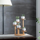 Round Tabletop Flower Stand Balcony Storage Shelf Display Rack Indoor Outdoor - Extra Image