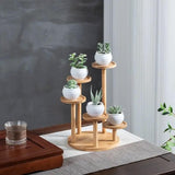 Round Tabletop Flower Stand Balcony Storage Shelf Display Rack Indoor Outdoor - Extra Image
