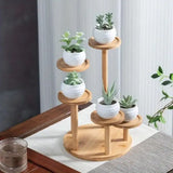 Round Tabletop Flower Stand Balcony Storage Shelf Display Rack Indoor Outdoor - Extra Image