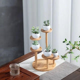 Round Tabletop Flower Stand Balcony Storage Shelf Display Rack Indoor Outdoor - Extra Image