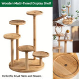 Round Tabletop Flower Stand Balcony Storage Shelf Display Rack Indoor Outdoor - Extra Image