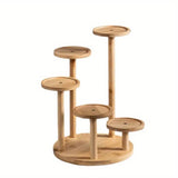 Round Tabletop Flower Stand Balcony Storage Shelf Display Rack Indoor Outdoor - Front View