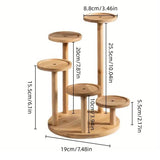 Round Tabletop Flower Stand Balcony Storage Shelf Display Rack Indoor Outdoor - Side View