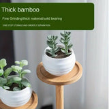 Round Tabletop Flower Stand Balcony Storage Shelf Display Rack Indoor Outdoor - Top-Down View