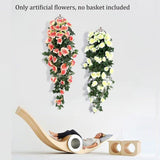 2PCS Artificial Rose Flower Garland Hanging Vine Home Wall Decor Fake Rattan - Rose Red - 45-Degree Angle