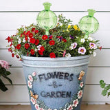 2PCS Automatic Glass Watering Cactus Plant Flower Self Drip Irrigation Tool - Green - Top-Down View