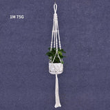 Macrame Plant Flower Pot Holder Hanger Hanging Planter Basket Hemp Rope Braided - #01 - Side View
