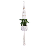 Macrame Plant Flower Pot Holder Hanger Hanging Planter Basket Hemp Rope Braided - #01 - Close-Up Angle