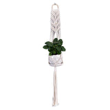 Macrame Plant Flower Pot Holder Hanger Hanging Planter Basket Hemp Rope Braided - #01 - Low Angle