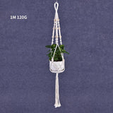 Macrame Plant Flower Pot Holder Hanger Hanging Planter Basket Hemp Rope Braided - #11 - Top-Down View