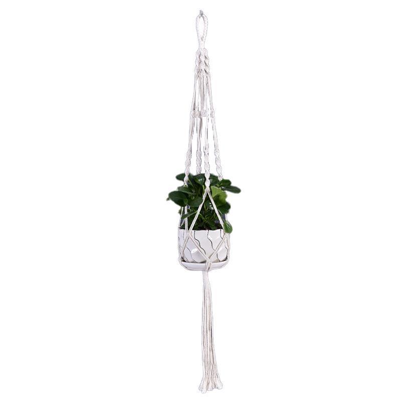 Macrame Plant Flower Pot Holder Hanger Hanging Planter Basket Hemp Rope Braided - #15