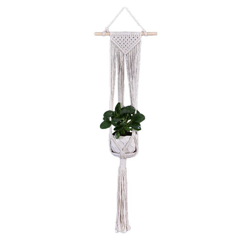 Macrame Plant Flower Pot Holder Hanger Hanging Planter Basket Hemp Rope Braided - #15