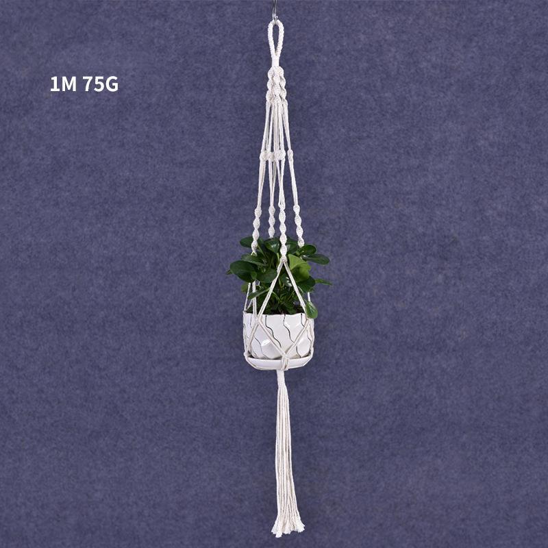 Macrame Plant Flower Pot Holder Hanger Hanging Planter Basket Hemp Rope Braided - #07