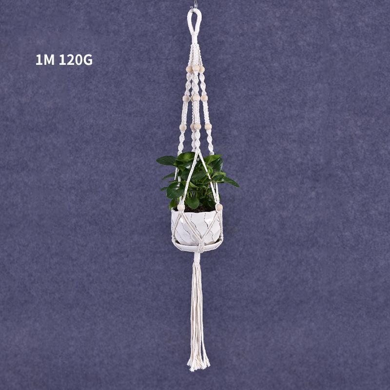 Macrame Plant Flower Pot Holder Hanger Hanging Planter Basket Hemp Rope Braided - #07