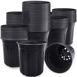 100PCS Black Gallon Soft Plastic Planter Bag Garden Nursery Pot Balcony Grow Bag - Front View