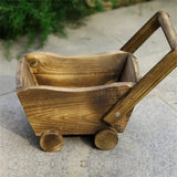 Cartoon Flower Pot Wooden Pot for Plants Cute Car Shape Decorative Planter Pot - Top-Down View