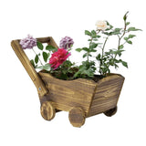Cartoon Flower Pot Wooden Pot for Plants Cute Car Shape Decorative Planter Pot - Rear View