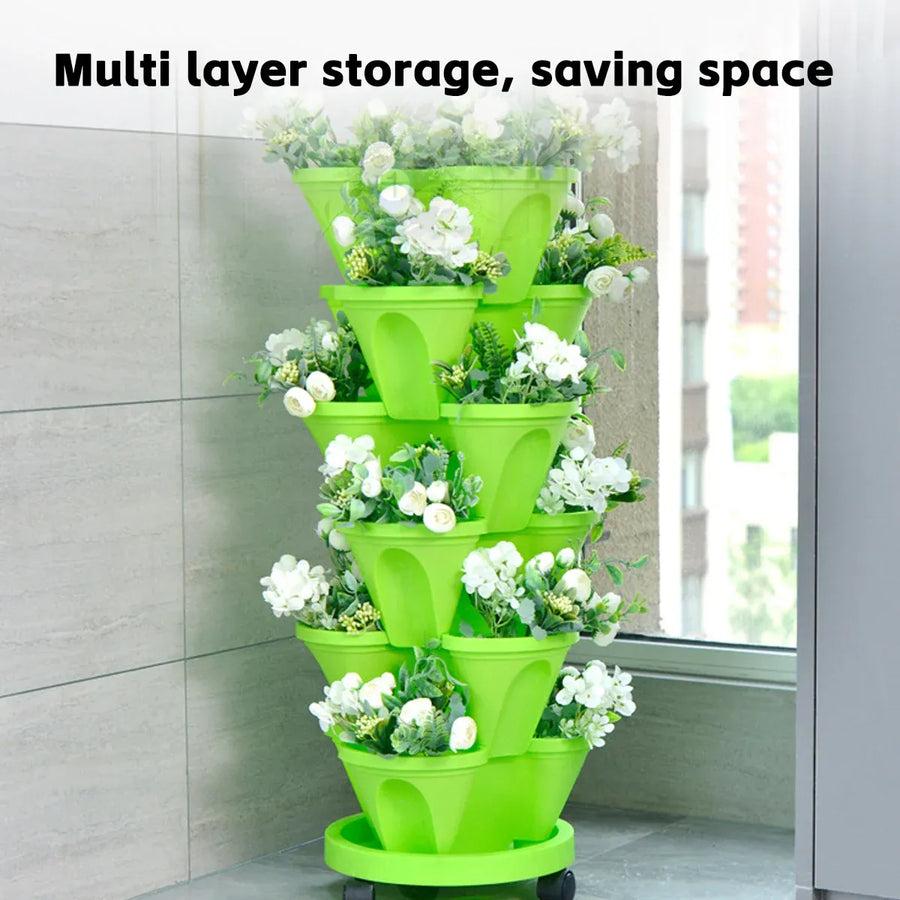4-Petal 3D Plastic Flower Pot Planter for Indoor Outdoor Plants