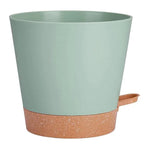5pcs Self Watering Planter Desktop Plastic Round Planter Auto Suction Lazy Pot - Green