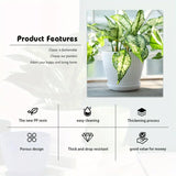 6PCS Simple Plastic Round Plant Pots Vertical Stripes Flower Pot Green Gardening - Green - Extra Image