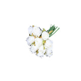 12 Heads Silk Rose Artificial Flowers Fake Bouquet - Champagne - Low Angle