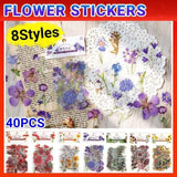 Scrapbooking Flower Stickers Pet Transparent Sticker - A - Front View