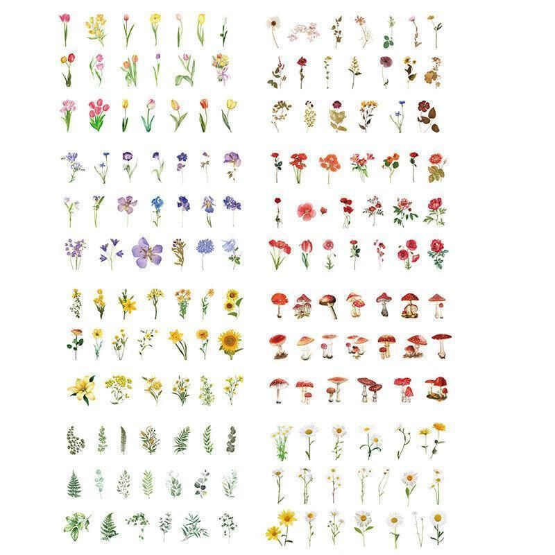 Scrapbooking Flower Stickers Pet Transparent Sticker - A