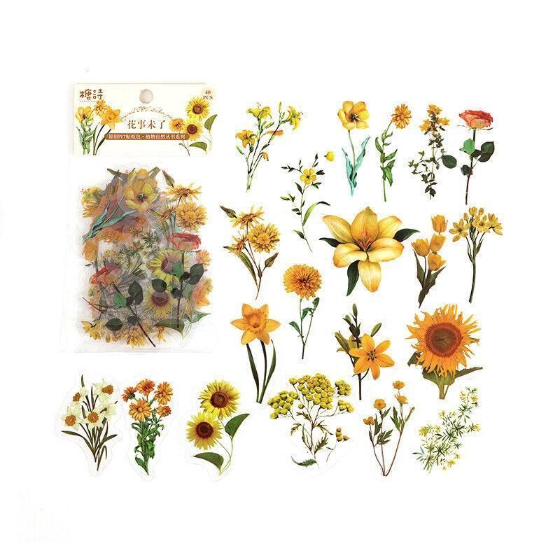 Scrapbooking Flower Stickers Pet Transparent Sticker - A
