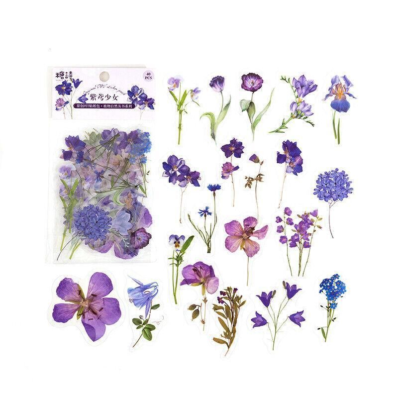 Scrapbooking Flower Stickers Pet Transparent Sticker - A