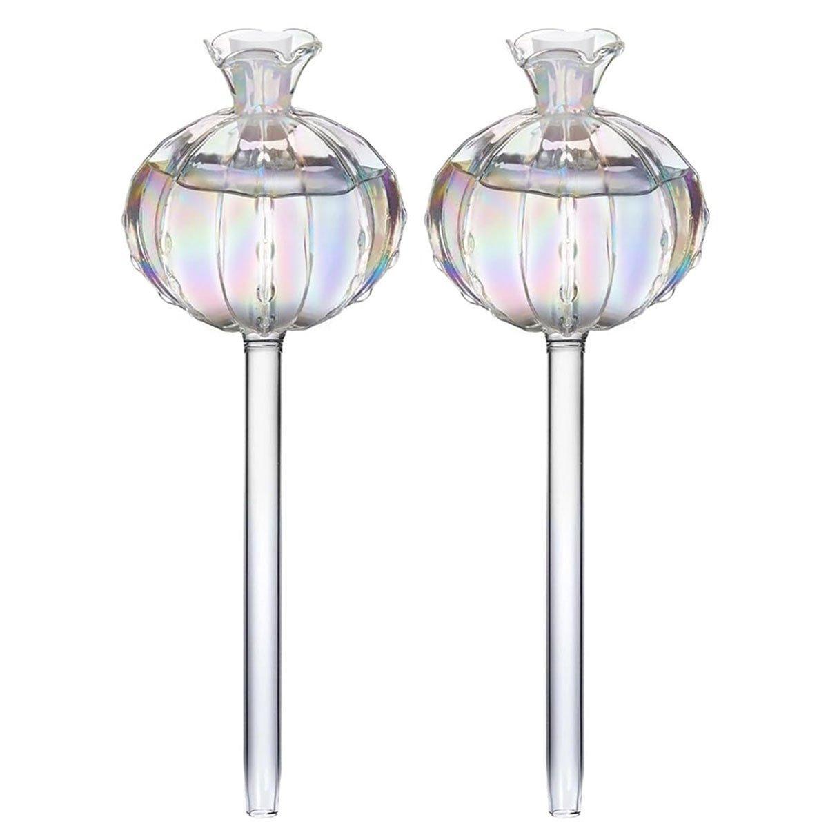 2PCS Automatic Glass Watering Cactus Plant Flower Self Drip Irrigation Tool - Transparent