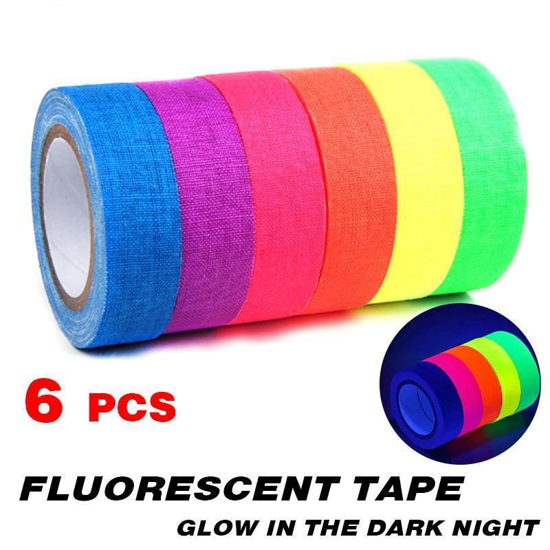 6X Luminous Fluorescent Tape Glow In The Dark Night Self-Adhesive Sticker Strip