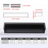 Hidden Recessed Cabinet Handle 120mm 200mm Slotted Drawer Door Pull Furniture - Black-120mm - Top-Down View