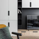 Hidden Recessed Cabinet Handle 120mm 200mm Slotted Drawer Door Pull Furniture - Black-120mm - 45-Degree Angle