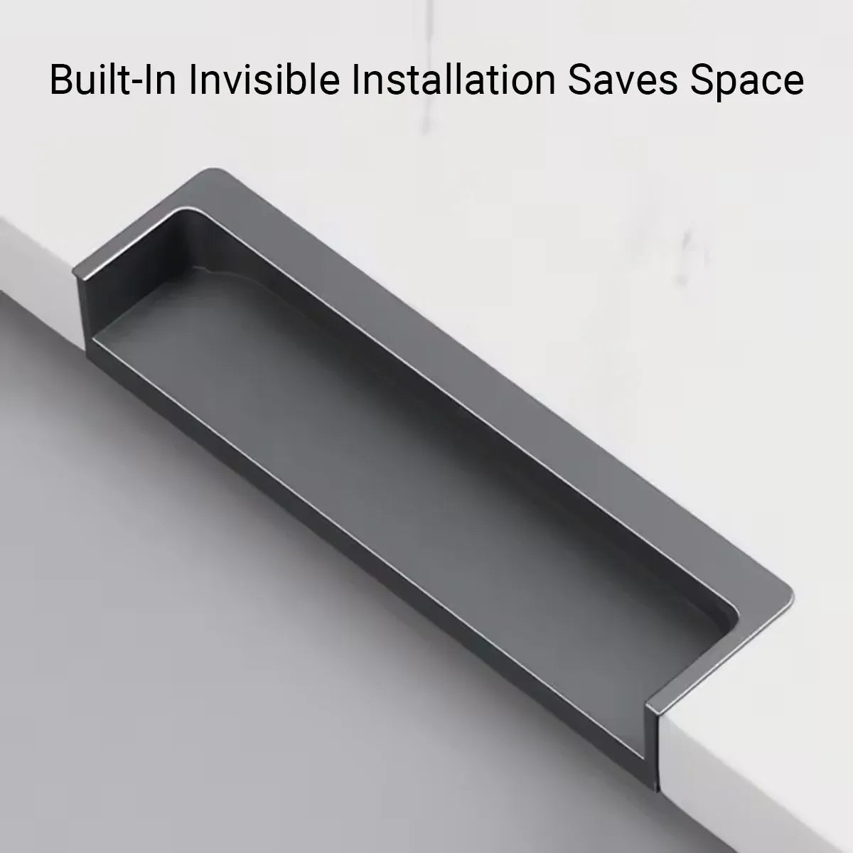 Hidden Recessed Cabinet Handle 120mm 200mm Slotted Drawer Door Pull Furniture - Grey-120mm