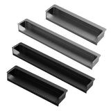 Hidden Recessed Cabinet Handle 120mm 200mm Slotted Drawer Door Pull Furniture - Grey-200mm - Side View
