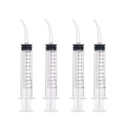 4Pcs Dental Syringe 12Ml Disposable Oral Irrigation Curved Tip Elbow Lab