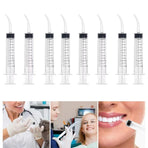 4Pcs Dental Syringe 12Ml Disposable Oral Irrigation Curved Tip Elbow Lab