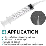 4Pcs Dental Syringe 12Ml Disposable Oral Irrigation Curved Tip Elbow Lab