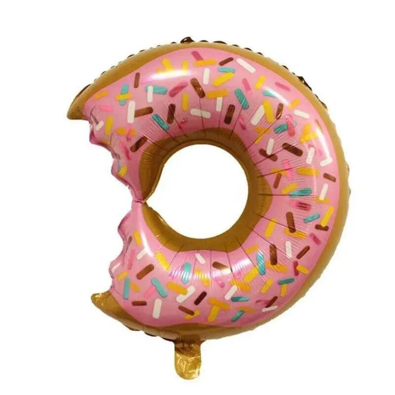 Donut Foil Balloon Party Decoration with Bite 50x73cm Helium Sweet Icing Colours - A