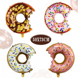 Donut Foil Balloon Party Decoration with Bite 50x73cm Helium Sweet Icing Colours - A - Front View