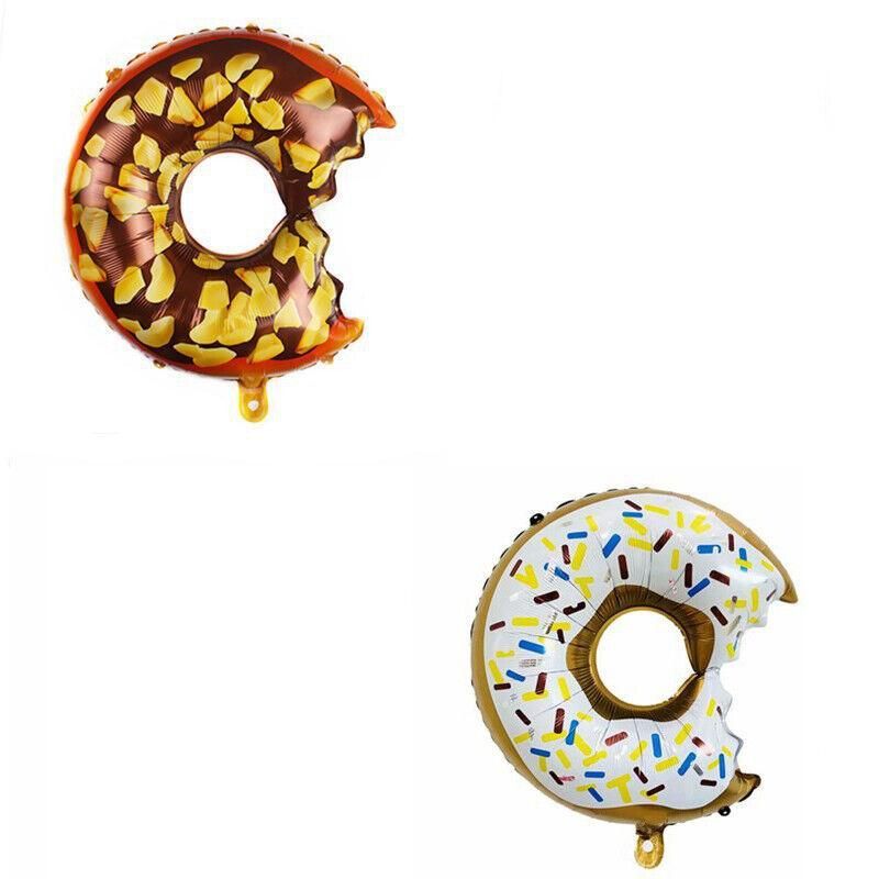 Donut Foil Balloon Party Decoration with Bite 50x73cm Helium Sweet Icing Colours - D