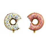 Donut Foil Balloon Party Decoration with Bite 50x73cm Helium Sweet Icing Colours - D - Rear View