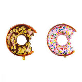 Donut Foil Balloon Party Decoration with Bite 50x73cm Helium Sweet Icing Colours - D - Low Angle