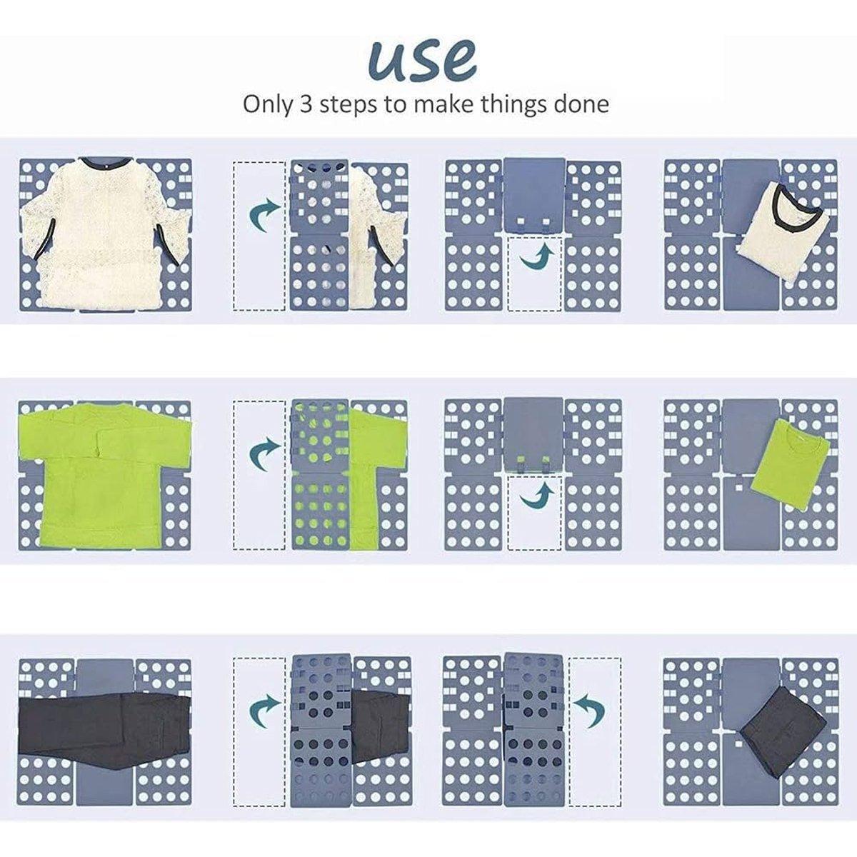 Folding Clothes Board Laundry Organizer Shirt Pants Tidy Storage Tool Easy Use