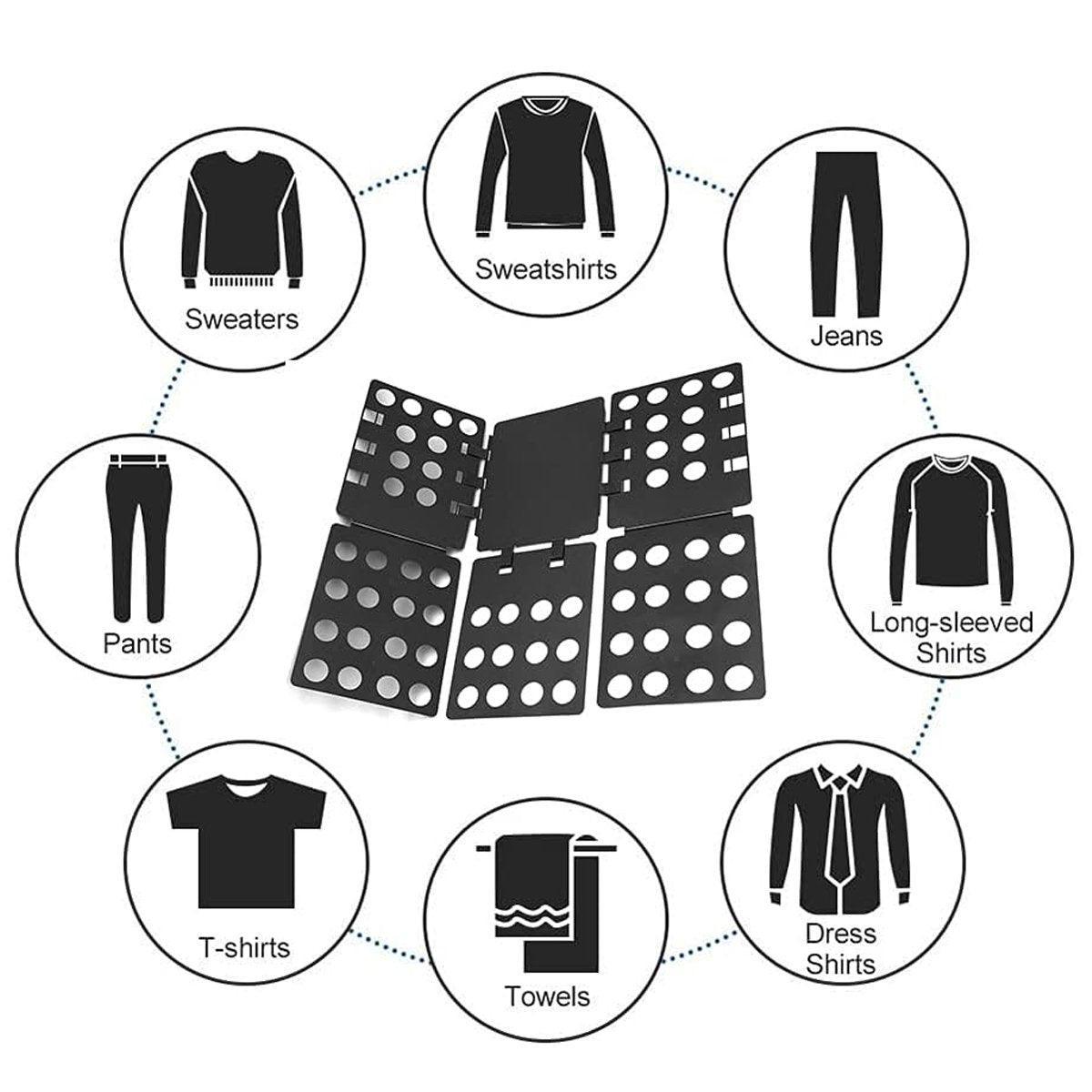 Folding Clothes Board Laundry Organizer Shirt Pants Tidy Storage Tool Easy Use