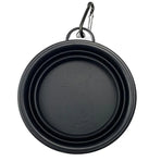 Collapsible Silicone Pet Bowl for Cat Dog Portable Food and Water Feeder - Black
