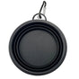 Collapsible Silicone Pet Bowl for Cat Dog Portable Food and Water Feeder - Black