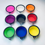 Collapsible Silicone Pet Bowl for Cat Dog Portable Food and Water Feeder - Black
